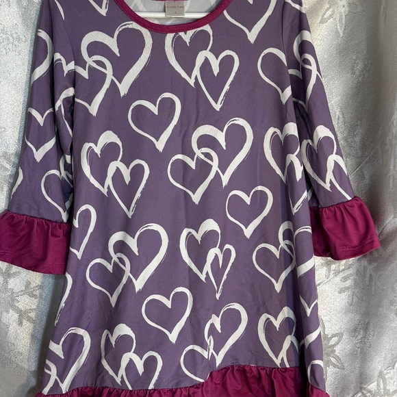 Penelope Plumm, Girls 4, Valentine Heart Dress, Long Sleeve - Picture 1 of 1
